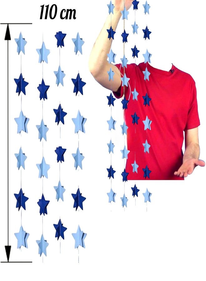 TOYXE 3D Stars Frills, Garland For Parties, Events Decoration, Pack Of 4, Multicolour, 20.25 CM - Image 2